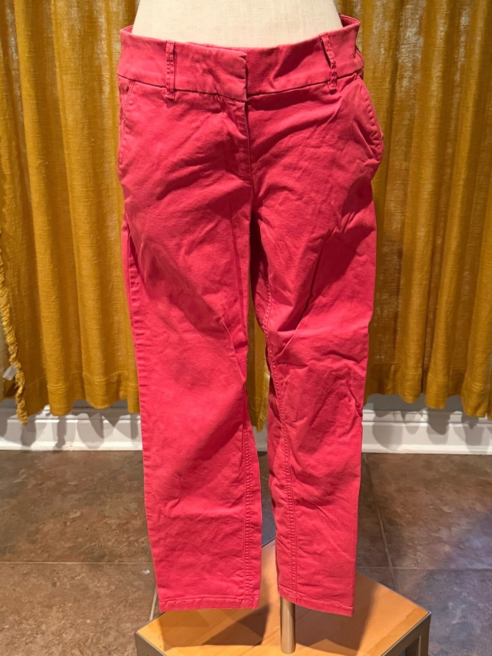 LOFT Bright Pink Ankle-Length Straight Leg Pants